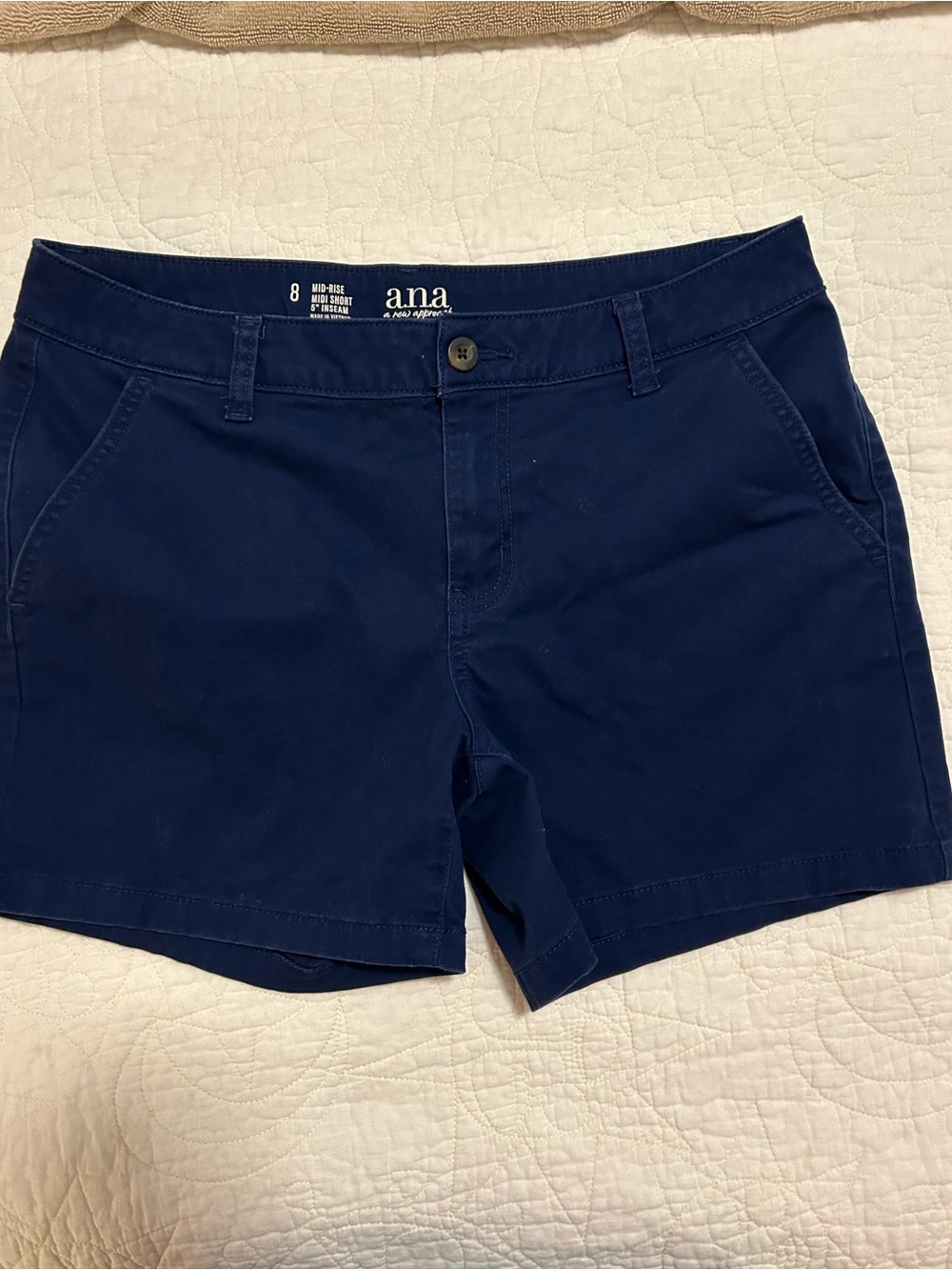 Navy Blue Women's cotton spandex shorts. Size 8